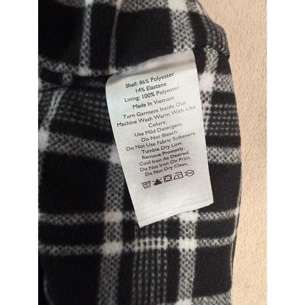 Eddie Bauer Fleece Lined Jogger Pants Women 8 Black Plaid Hiking Utility Cargo - Picture 5 of 13